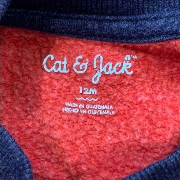 Cat & Jack Navy & Red Sweatshirt 12 Months - Picture 3 of 3